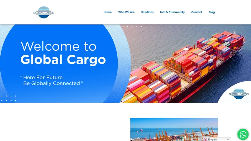 Global Cargo logistics website, a Vindoor project